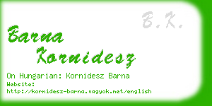 barna kornidesz business card